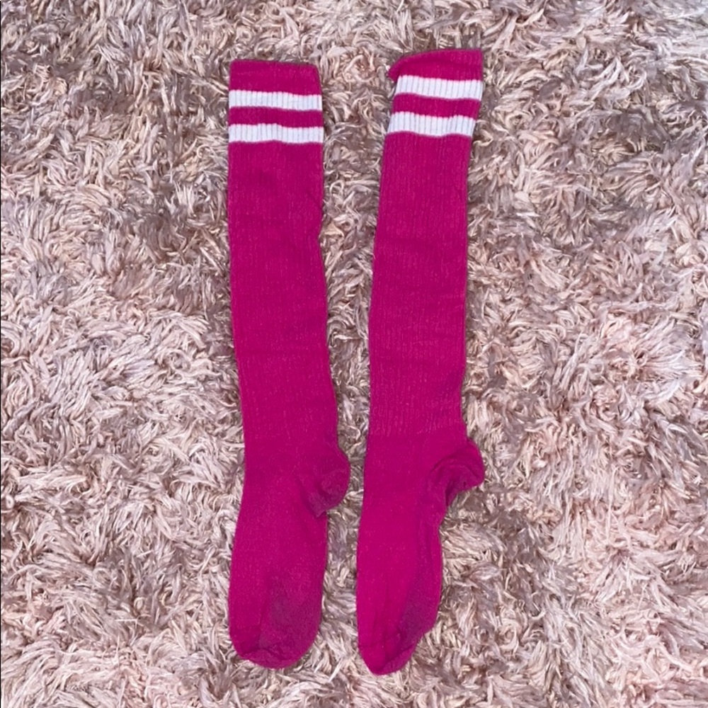 Pink knee-high socks